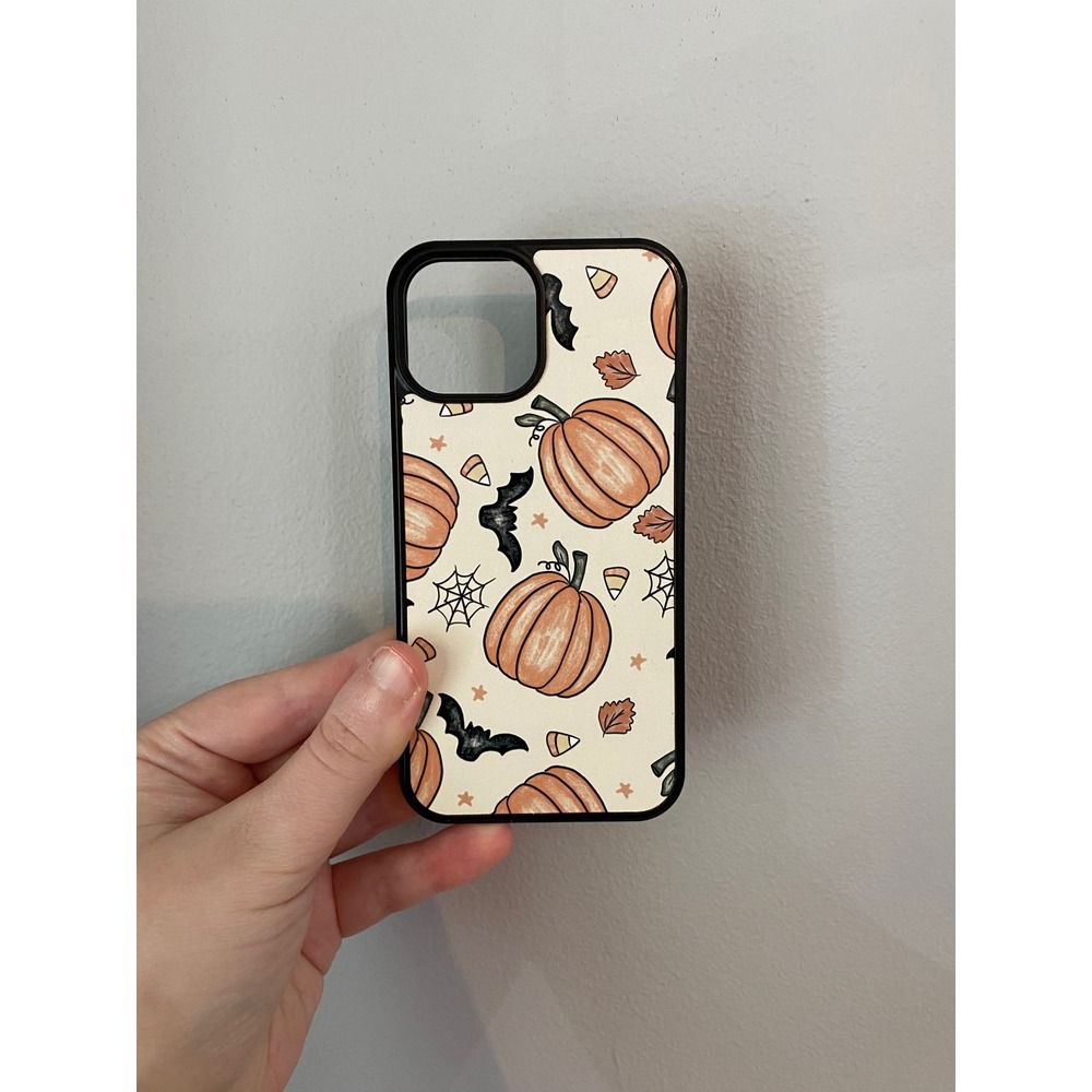 iPhone 13 Mini Case Unisex OS Multicolor Halloween Pumpkin Bat Fall Print